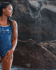 Image of our gift voucher with our Model wearing the SHAPESHIFTER - One-Piece Swimsuit.