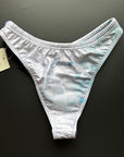 Our Flower of life – Bikini bottom shown from the back on a black surface for more details.