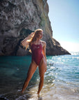 HAILEY Einteiliger Badeanzug | Farbe: Latino Rot