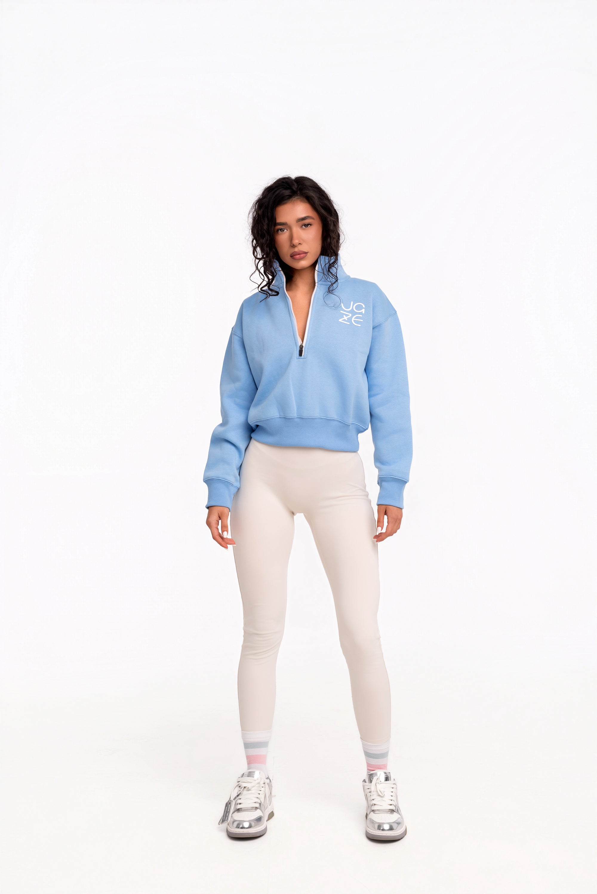 Jaze High-NEck Zip Sweater - Blue Edition
